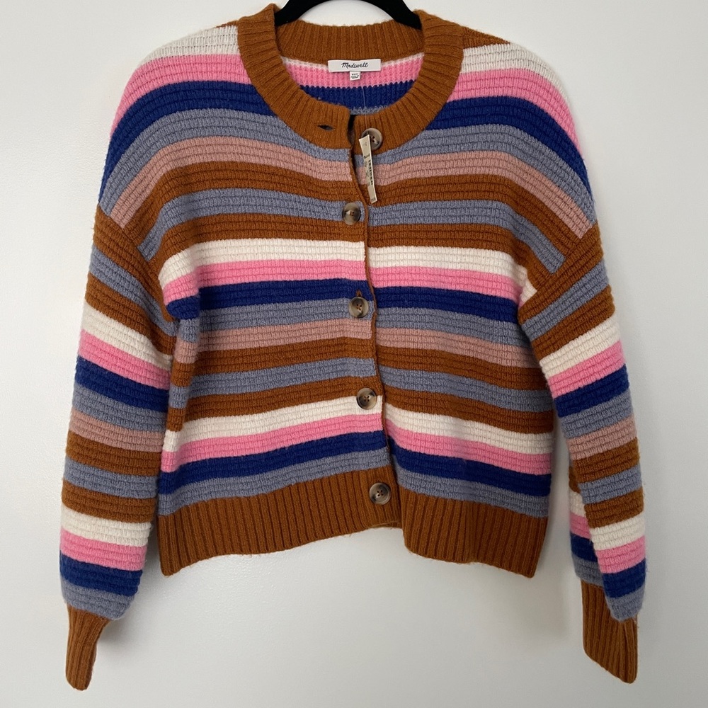 MADEWELL Multi-Color Striped Cardigan